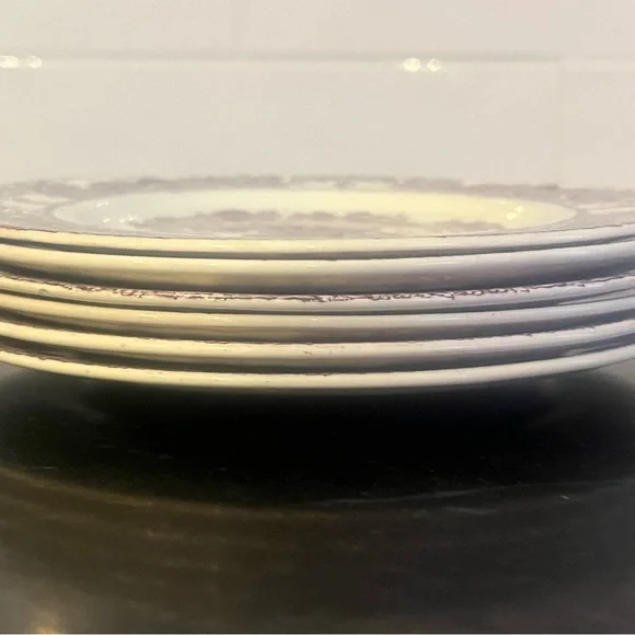 6 Vintage Clarice Cliff PURPLE Dessert Plates - Picture 8 of 8